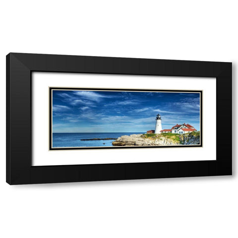 Lighthouse Black Modern Wood Framed Art Print with Double Matting by Yellow Cafe