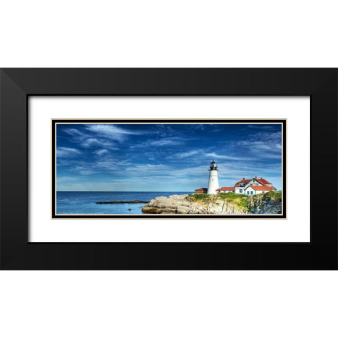 Lighthouse Black Modern Wood Framed Art Print with Double Matting by Yellow Cafe