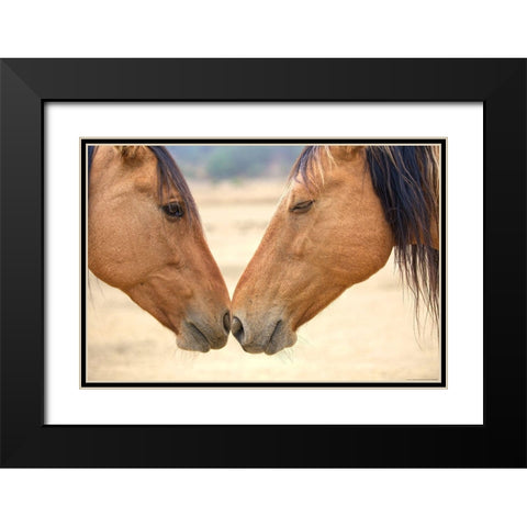 Best Friends Black Modern Wood Framed Art Print with Double Matting by Yellow Cafe