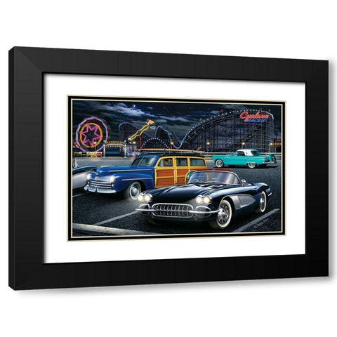 Cyclone Racer Black Modern Wood Framed Art Print with Double Matting by Yellow Cafe