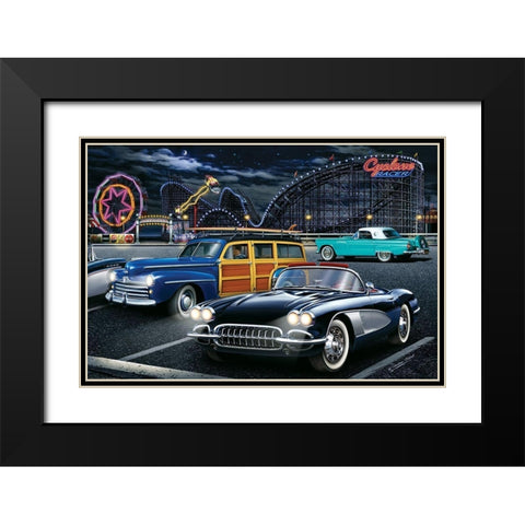 Cyclone Racer Black Modern Wood Framed Art Print with Double Matting by Yellow Cafe