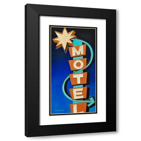 Hotel Motel Black Modern Wood Framed Art Print with Double Matting by Yellow Cafe