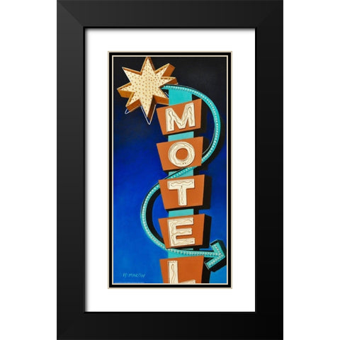 Hotel Motel Black Modern Wood Framed Art Print with Double Matting by Yellow Cafe