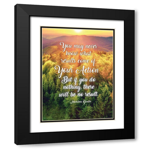 Gandhi Quote Black Modern Wood Framed Art Print with Double Matting by Yellow Cafe