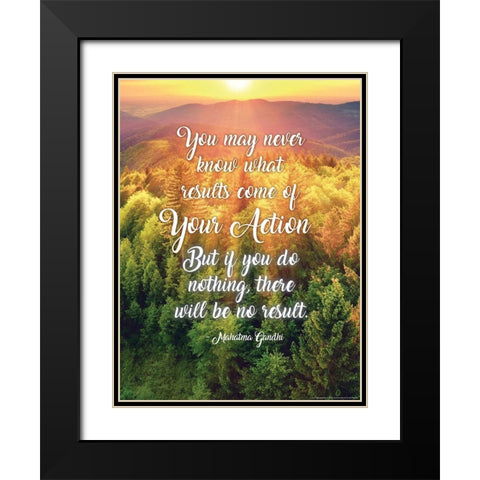Gandhi Quote Black Modern Wood Framed Art Print with Double Matting by Yellow Cafe