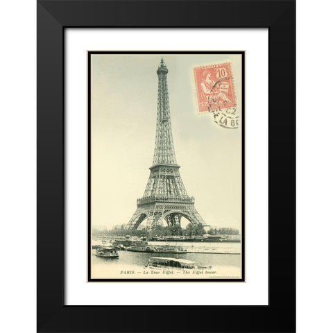 Tower Stamped Black Modern Wood Framed Art Print with Double Matting by Yellow Cafe