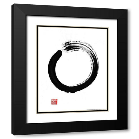 Zen III Black Modern Wood Framed Art Print with Double Matting by Yellow Cafe