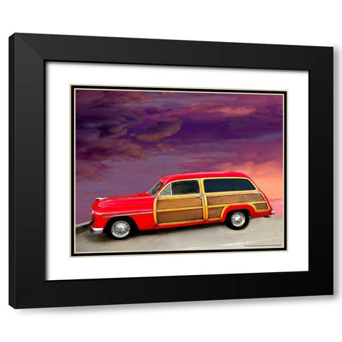 Red Woody Black Modern Wood Framed Art Print with Double Matting by Yellow Cafe