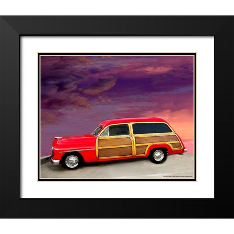 Red Woody Black Modern Wood Framed Art Print with Double Matting by Yellow Cafe
