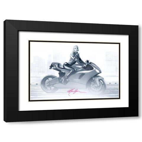 Marilyns Ride in Pink Black Modern Wood Framed Art Print with Double Matting by Yellow Cafe