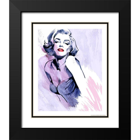 Marilyns Pose Black Modern Wood Framed Art Print with Double Matting by Yellow Cafe