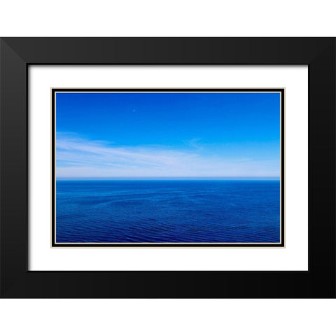 Horizon Line Black Modern Wood Framed Art Print with Double Matting by Yellow Cafe