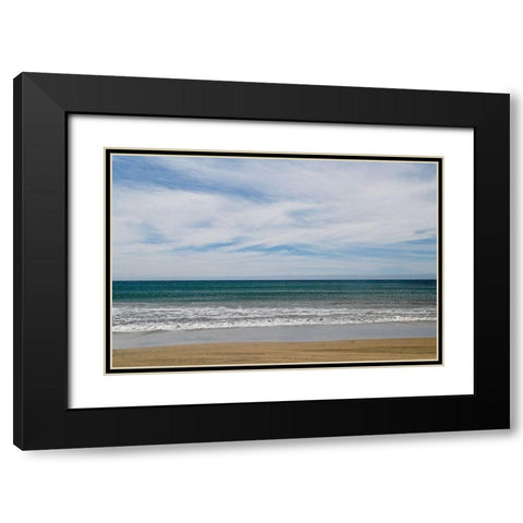 Waves Black Modern Wood Framed Art Print with Double Matting by Yellow Cafe