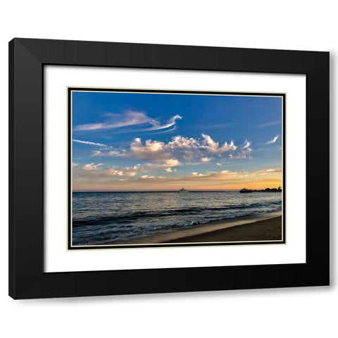 Sunset Black Modern Wood Framed Art Print with Double Matting by Yellow Cafe