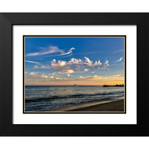 Sunset Black Modern Wood Framed Art Print with Double Matting by Yellow Cafe