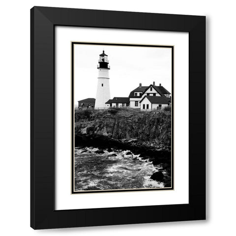 Black and Lighthouse Black Modern Wood Framed Art Print with Double Matting by Yellow Cafe