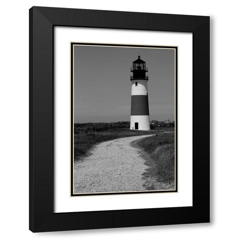 Black and Lighthouse Black Modern Wood Framed Art Print with Double Matting by Yellow Cafe