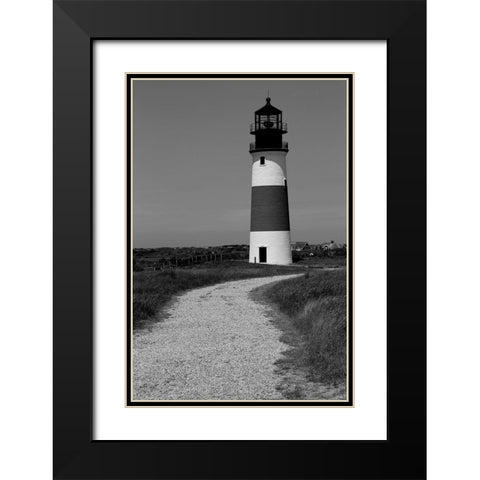 Black and Lighthouse Black Modern Wood Framed Art Print with Double Matting by Yellow Cafe