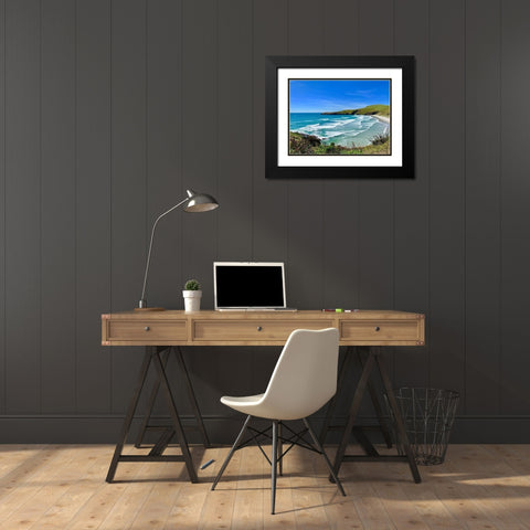 Coastline Black Modern Wood Framed Art Print with Double Matting by Yellow Cafe