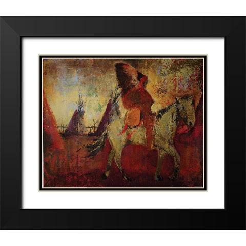 Native American Scene II Black Modern Wood Framed Art Print with Double Matting by Yellow Cafe