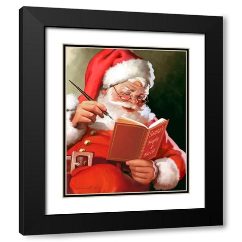 Naughty and Nice Black Modern Wood Framed Art Print with Double Matting by Yellow Cafe