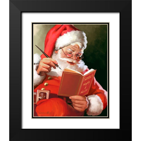 Naughty and Nice Black Modern Wood Framed Art Print with Double Matting by Yellow Cafe