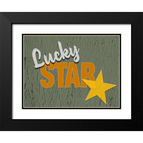 Lucky Star Black Modern Wood Framed Art Print with Double Matting by Yellow Cafe