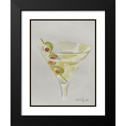 Martini Time Black Modern Wood Framed Art Print with Double Matting by Yellow Cafe