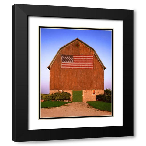 Americana Barn Black Modern Wood Framed Art Print with Double Matting by Yellow Cafe
