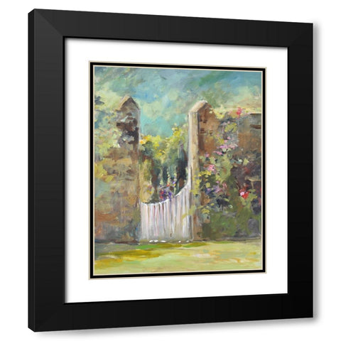 Garden Door Black Modern Wood Framed Art Print with Double Matting by Yellow Cafe