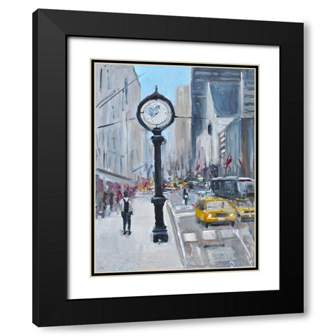 City Streets Black Modern Wood Framed Art Print with Double Matting by Yellow Cafe