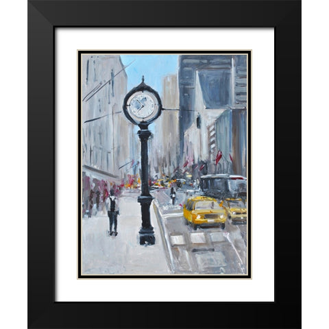 City Streets Black Modern Wood Framed Art Print with Double Matting by Yellow Cafe