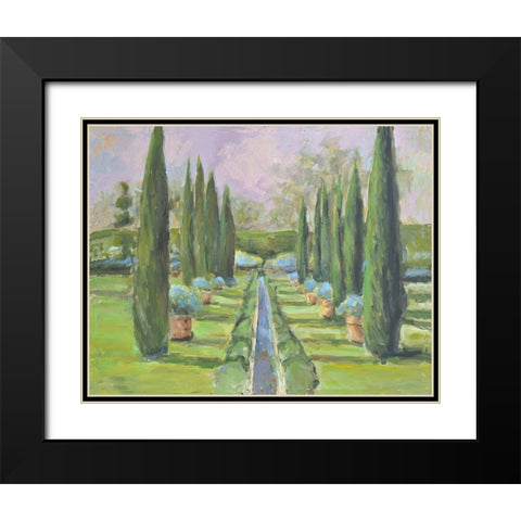 Garden Path Black Modern Wood Framed Art Print with Double Matting by Yellow Cafe