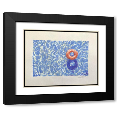 Life Saver Black Modern Wood Framed Art Print with Double Matting by Yellow Cafe