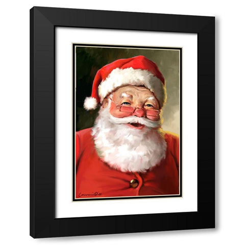 Santa Close Up Black Modern Wood Framed Art Print with Double Matting by Yellow Cafe