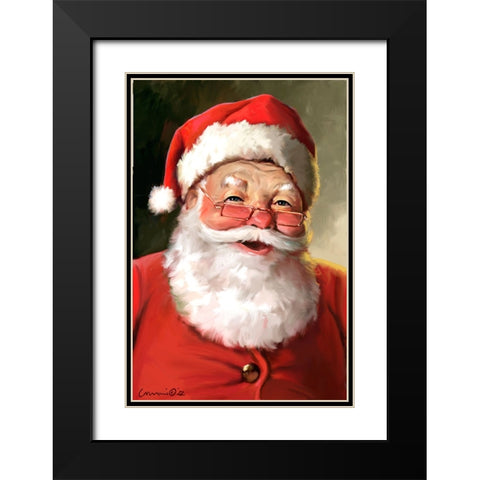 Santa Close Up Black Modern Wood Framed Art Print with Double Matting by Yellow Cafe