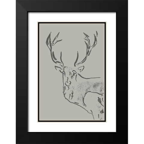 On The Line II Black Modern Wood Framed Art Print with Double Matting by Sommers, Mindy