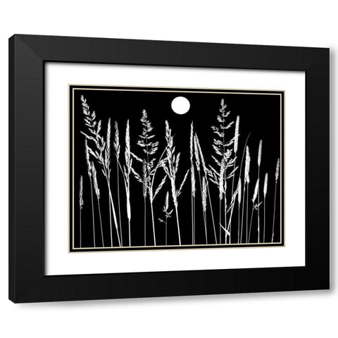 Grassy Moon I Black Modern Wood Framed Art Print with Double Matting by Sommers, Mindy