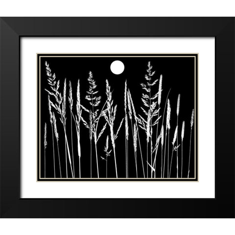 Grassy Moon I Black Modern Wood Framed Art Print with Double Matting by Sommers, Mindy