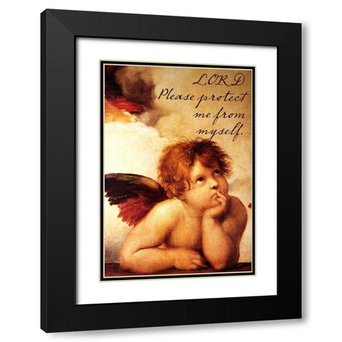 Cherub Black Modern Wood Framed Art Print with Double Matting by Sommers, Mindy