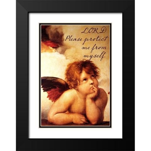 Cherub Black Modern Wood Framed Art Print with Double Matting by Sommers, Mindy