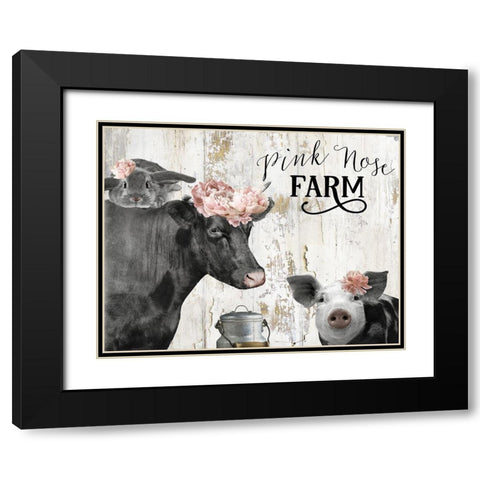Pink Nose Farm I Black Modern Wood Framed Art Print with Double Matting by Sommers, Mindy