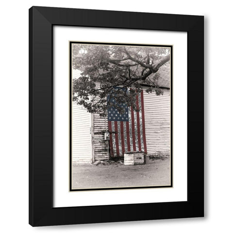 Barn Flag II Black Modern Wood Framed Art Print with Double Matting by Sommers, Mindy