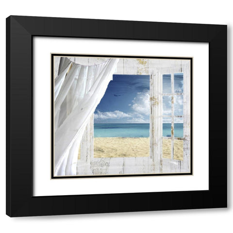 Summer Me Black Modern Wood Framed Art Print with Double Matting by Sommers, Mindy