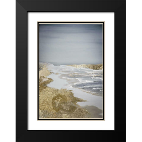 Golden Shore Black Modern Wood Framed Art Print with Double Matting by Sommers, Mindy