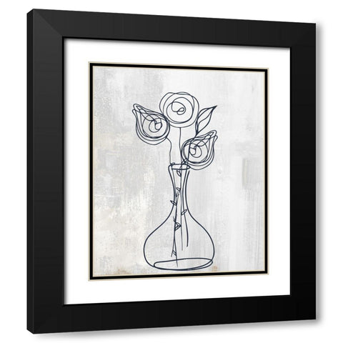 Rosettes Black Modern Wood Framed Art Print with Double Matting by Sommers, Mindy