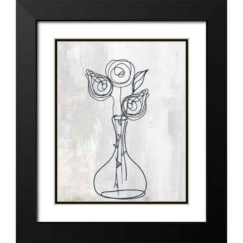 Rosettes Black Modern Wood Framed Art Print with Double Matting by Sommers, Mindy