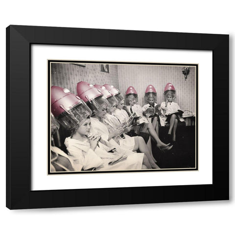 Hair Dryers Black Modern Wood Framed Art Print with Double Matting by Sommers, Mindy