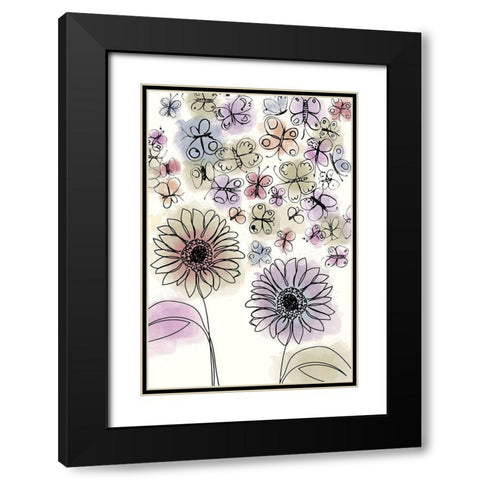 Butterfly Dance Black Modern Wood Framed Art Print with Double Matting by Sommers, Mindy