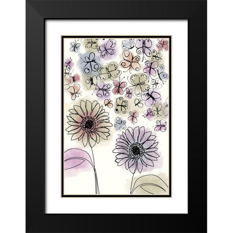 Butterfly Dance Black Modern Wood Framed Art Print with Double Matting by Sommers, Mindy